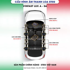 Combo Độ Loa STEG trên xe Vinfast Lux A-SA