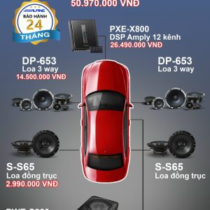Combo Độ Loa Alpine DP-Series(+DSP+Loa 3Way+Loa cánh+Sub gầm ghế)