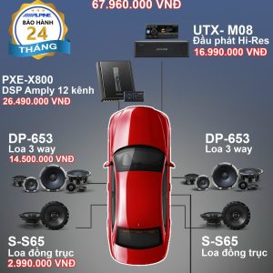 Combo Độ Loa Alpine DP-Series(DSP+Loa 3way+Loa cánh sau+Sub+ Đầu phát UTX-M08)
