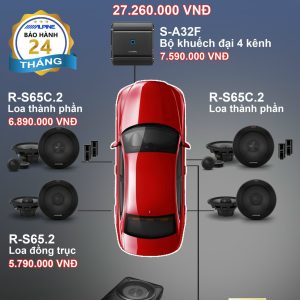 Combo Độ Loa Alpine R-Series(+Sub PWE+S-A32F)