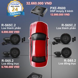 Combo Độ Loa Alpine R-Series(+DSP amly 8 kênh)